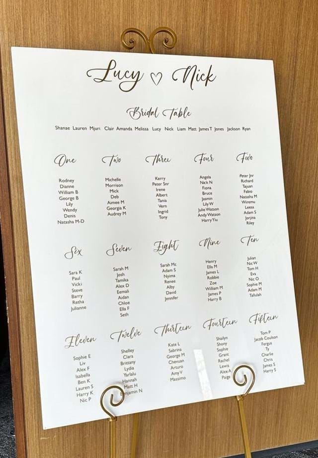 White Gloss Seating Plan