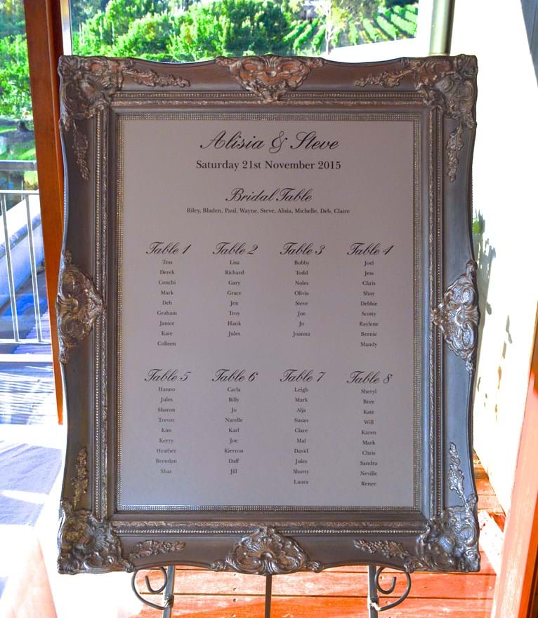 Seating Plan Frame & Easel