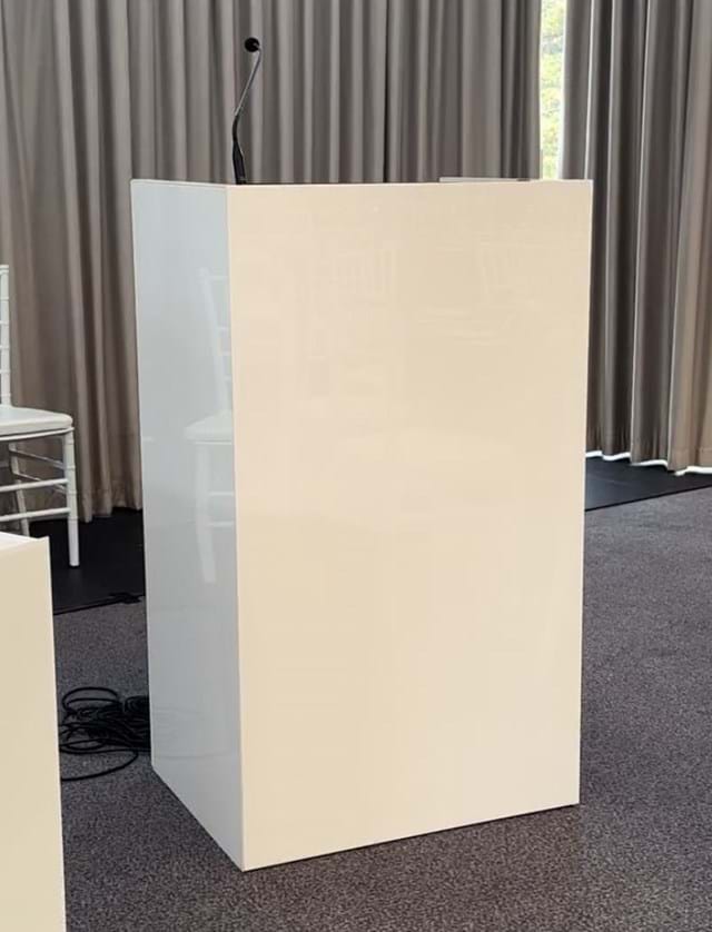 White Gloss Lectern Cover